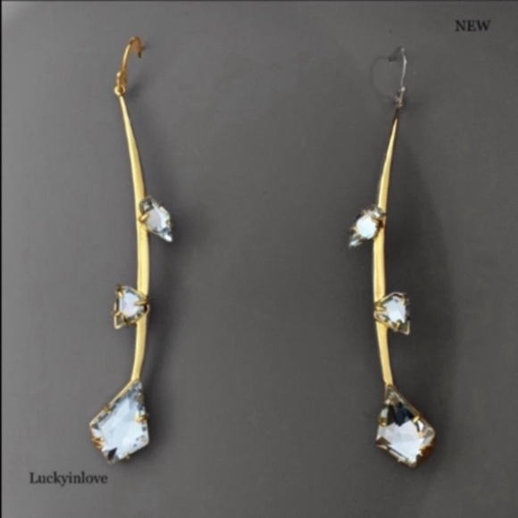 ALEXIS BITTAR • Miss Havisham Gold Flower Bud Crystal Earrings - Picture 4 of 8